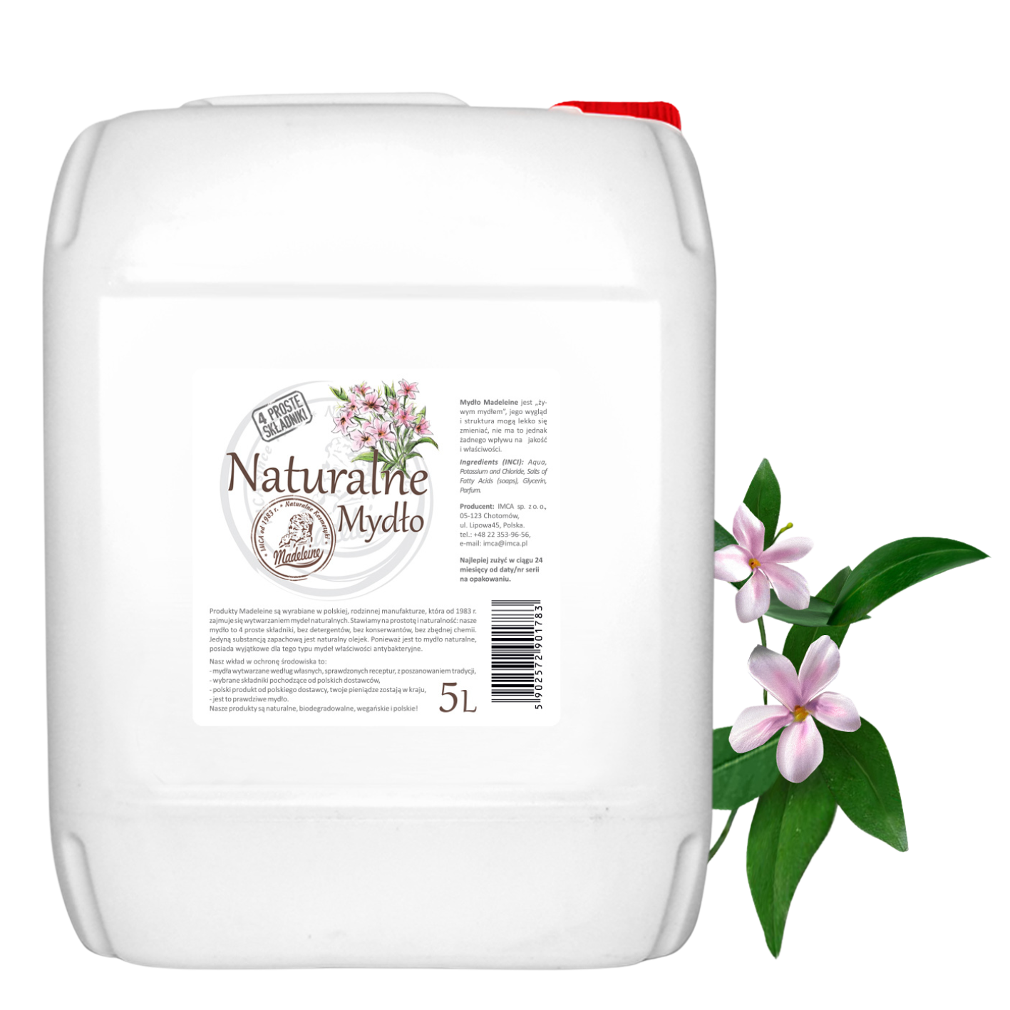Naturalne mydło w płynie o zapachu jaśminowym 5L