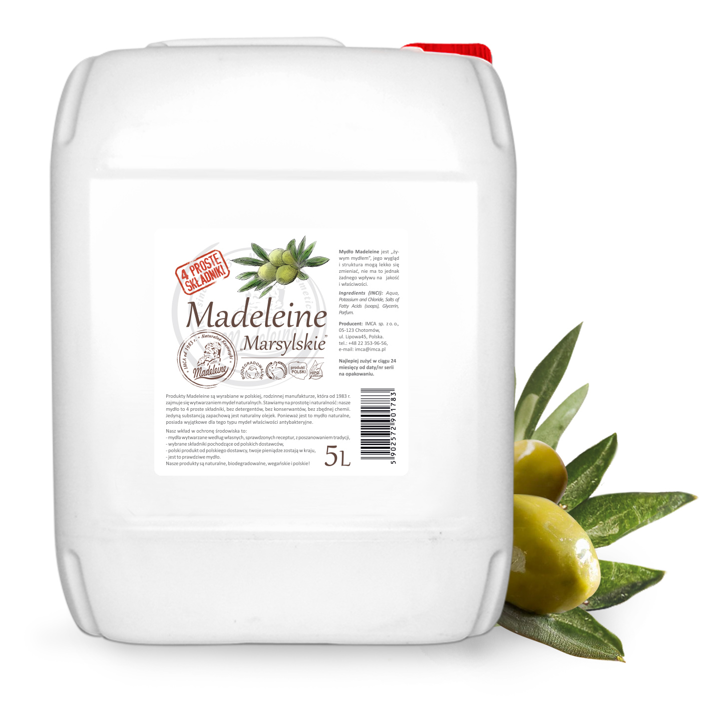 Naturalne mydło „Marsylskie” w płynie 5L