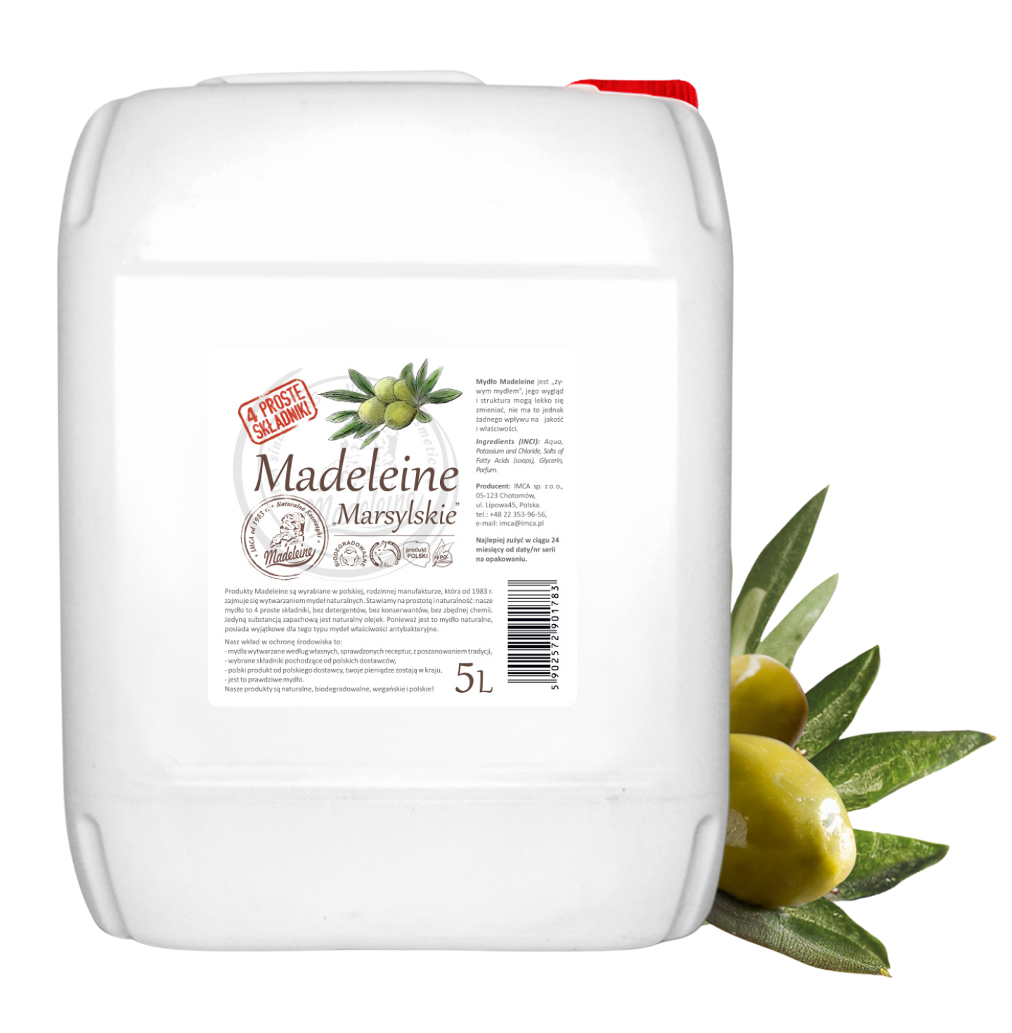 Naturalne Mydło Madeleine "Marsylskie" kanister 5 litrowy