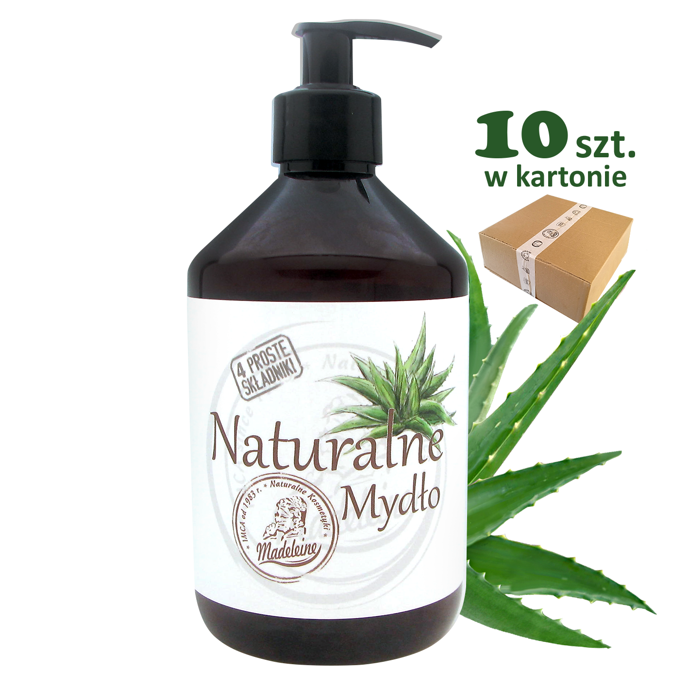 Naturalne Mydło 500ml, Aloesowe -10 sztuk Premium.