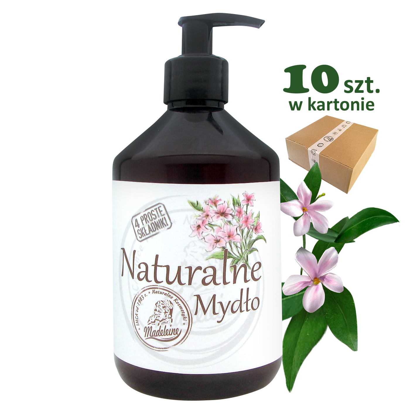 Naturalne Mydło 500ml Jaśmin - 10 sztuk Premium.