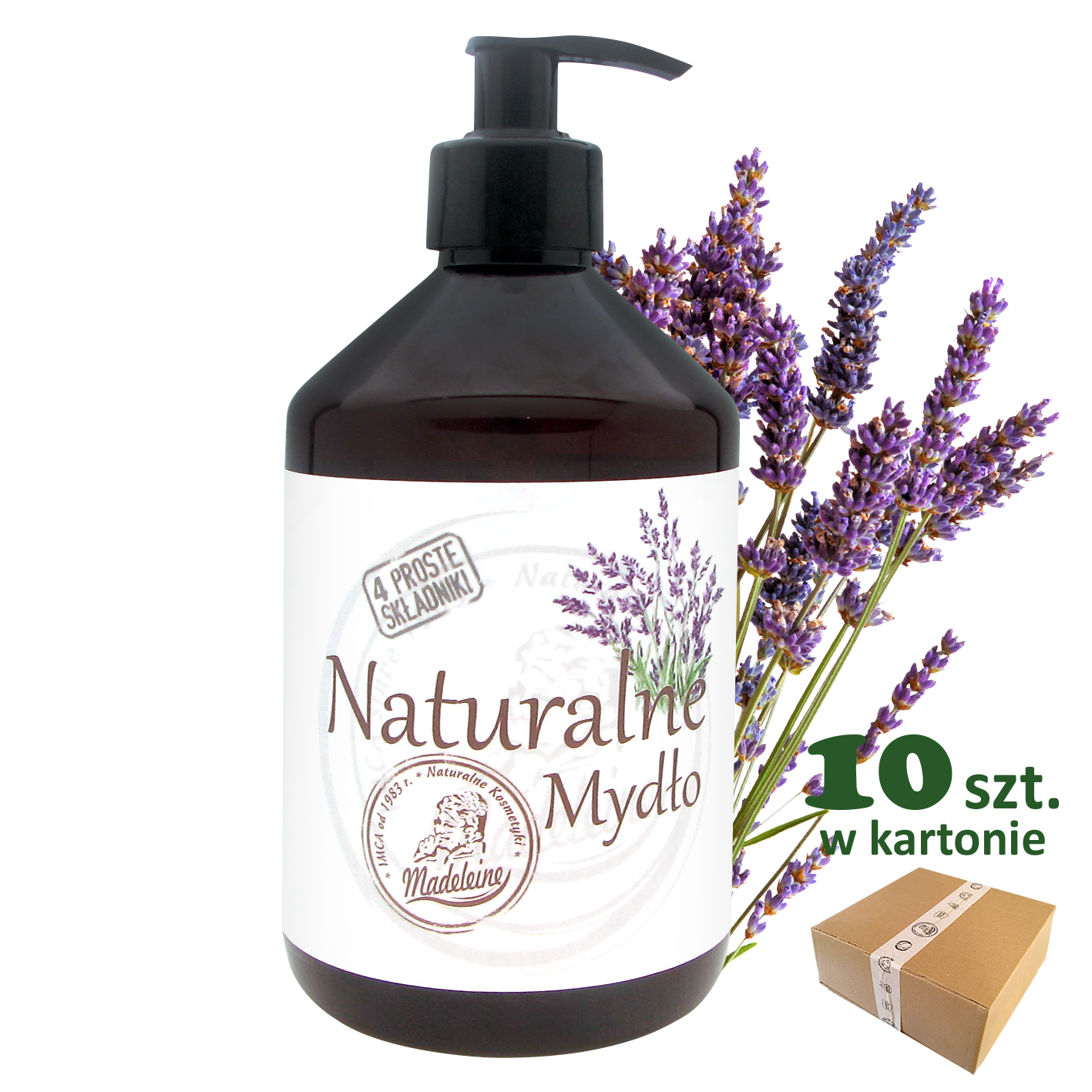 Naturalne Mydło Lawenda, 500ml , 10 sztuk Premium.