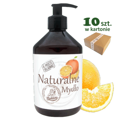 Naturalne Mydło 500ml Pomarańcz 10 sztuk Premium.