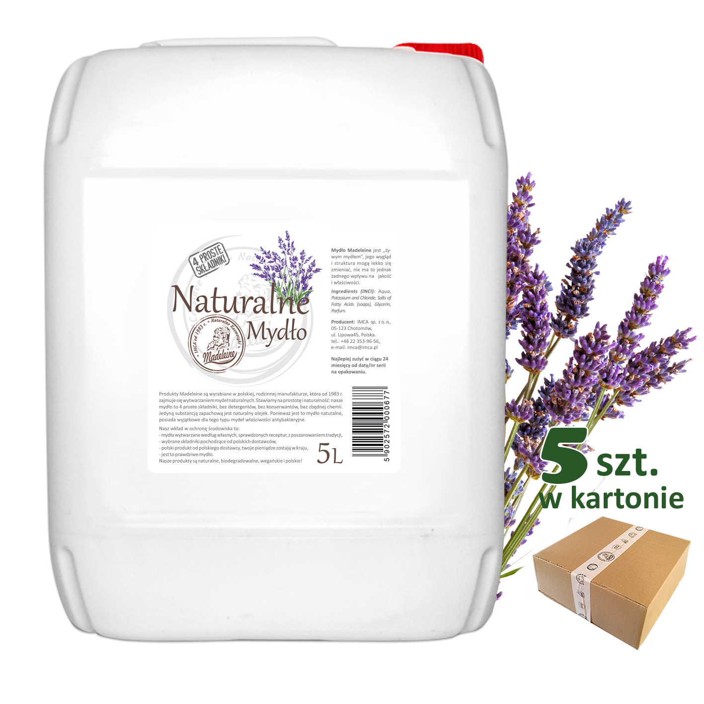 Naturalne Mydło Lawendowe 5L - 5 sztuk