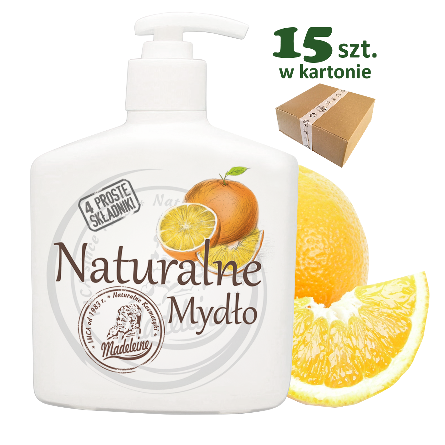 Mydło Naturalne Madeleine 500ml Pomarańczowe